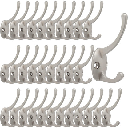 IBosins 12 Pack Black Double Coat Hooks Wall Mounted with 24 Screws