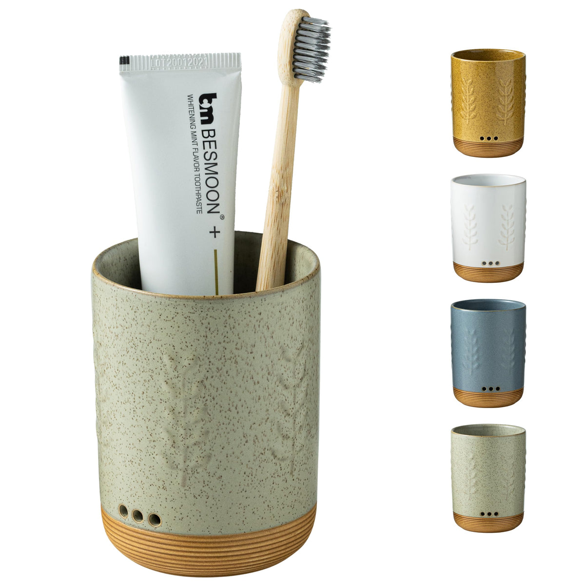 LYEOBOH Ceramic Toothbrush Holder, Toothbrush Storage,Tooth Brush Holders