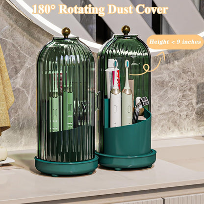 Toothbrush Holder with Drainage Holes Removable Bowl, Green