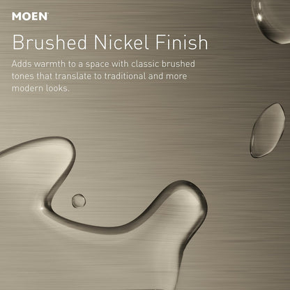 Moen Eva Brushed Nickel Transitional Single Robe Hook, Wall Mounted Hanger for Bath Robe or Towel, YB2803BN