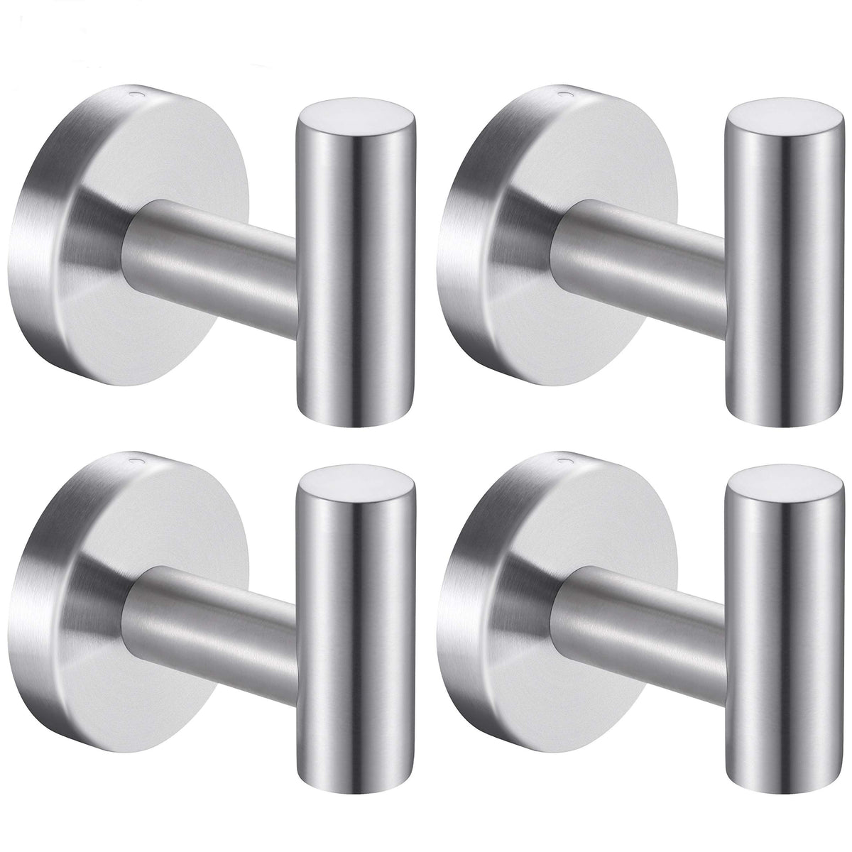 Towel Hooks Bathroom Coat Robe Hook Stainless Steel Heavy Duty Door Hanger Towel Robe Clothes Cabinet Wall for Bathroom Bedroom Kitchen Hotel Pool 4 Packs (Gold)
