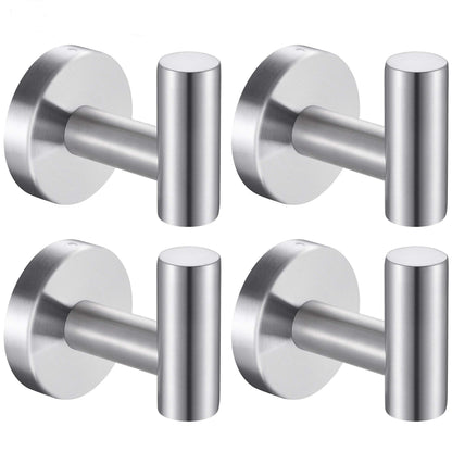 Towel Hooks Bathroom Coat Robe Hook Stainless Steel Heavy Duty Door Hanger Towel Robe Clothes Cabinet Wall for Bathroom Bedroom Kitchen Hotel Pool 4 Packs (Gold)