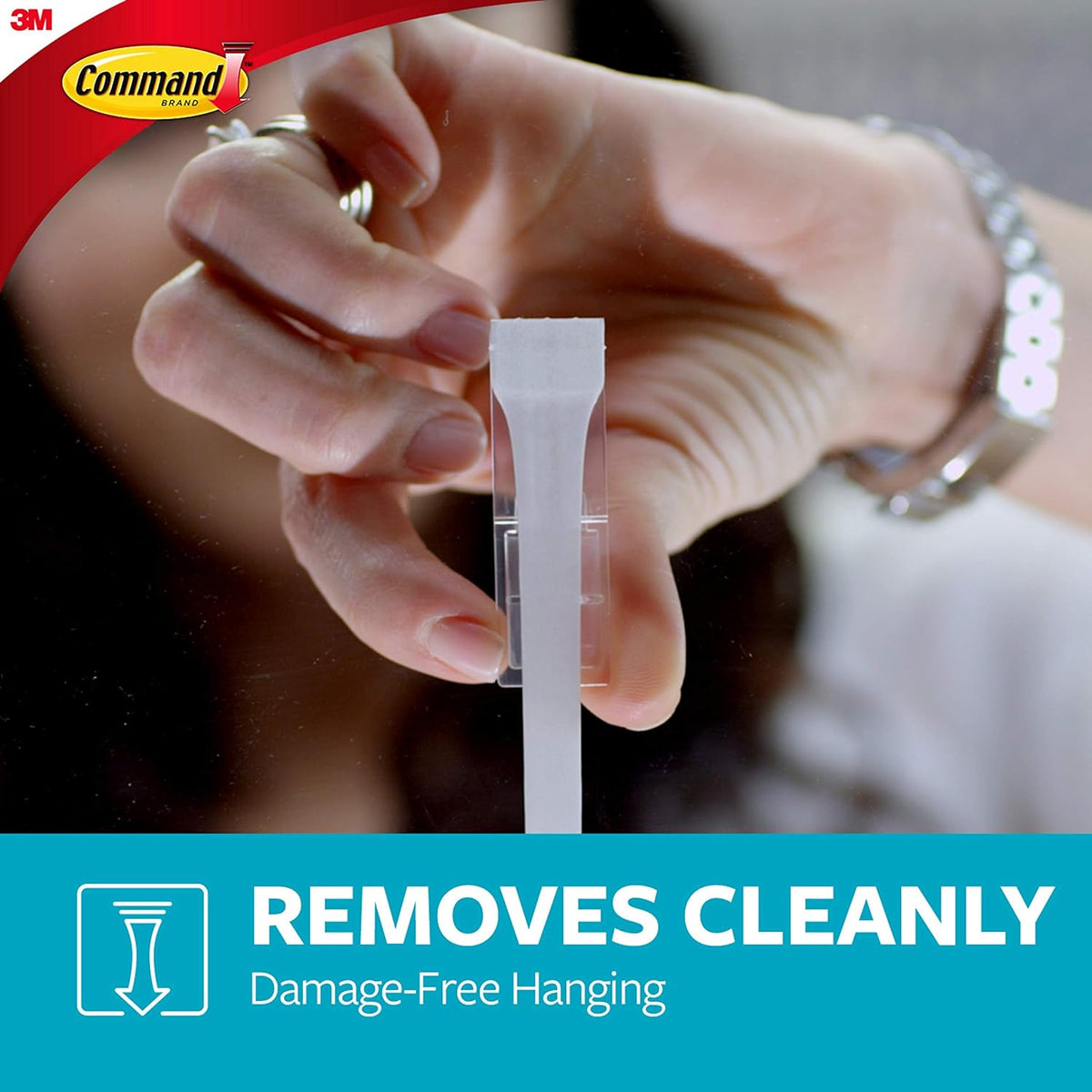 Command Large White Bath Hooks, 3 Hooks, 3 Strips