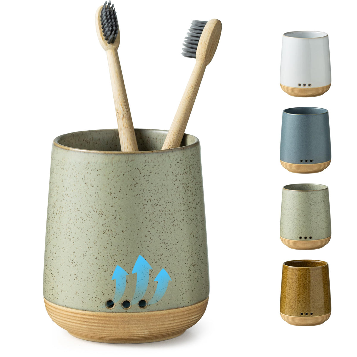 LYEOBOH Ceramic Toothbrush Holder, Toothbrush Storage,Tooth Brush Holders